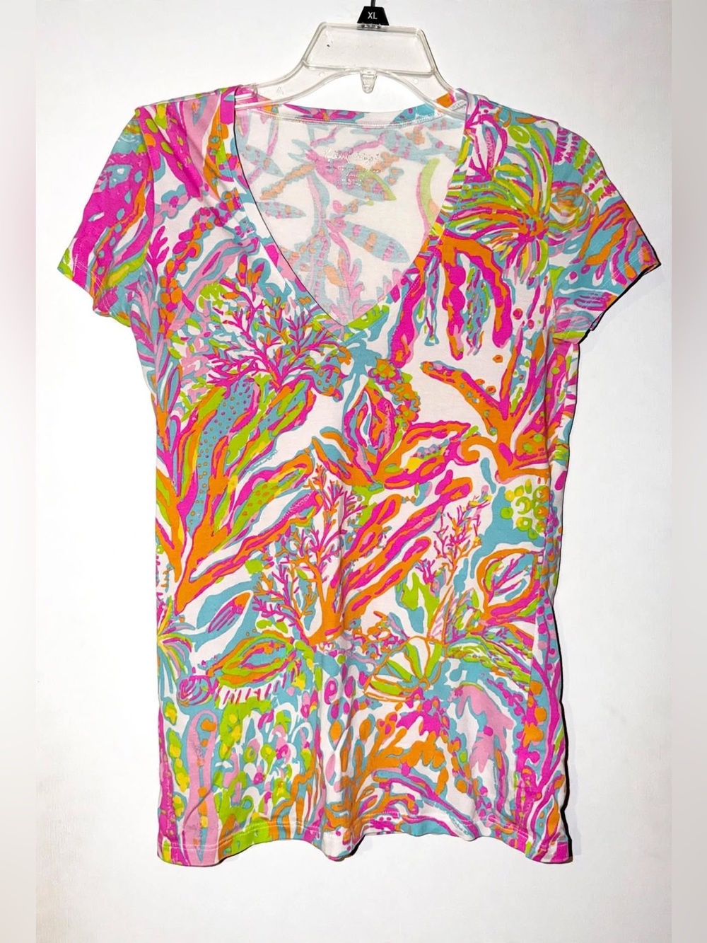 Lilly Pulitzer Multi-Color V-Neck Short Sleeve Top